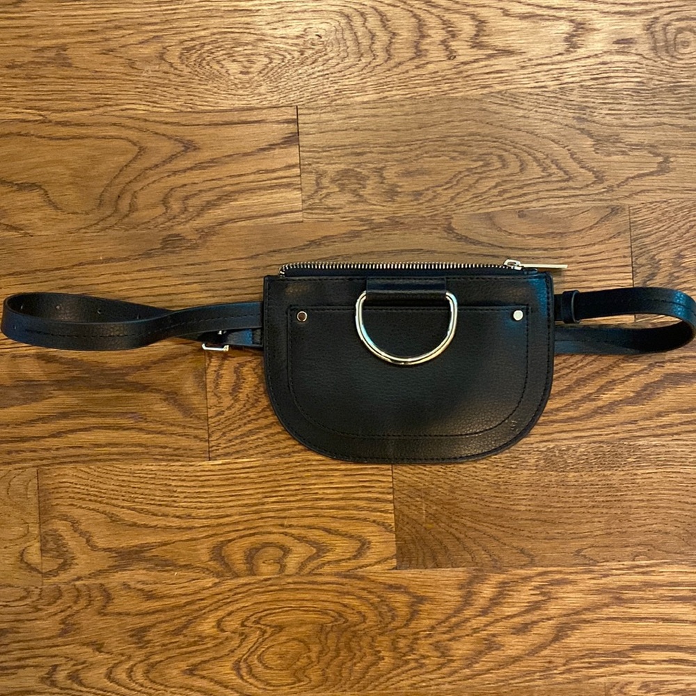 Zara black with ring detail belt bag